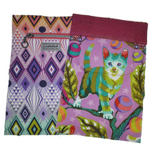 Cat's Meow Sling Bag, work in progress photo of exterior and interio rpanels, and zipper pocket, by just.a.tad accessories, sold by Gems from Paradise.
