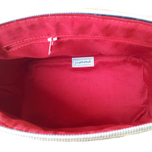 Domed handbag, interior lining with zipper pocket, in red silk dupioni, by just.a.tad accessories, sold by Gems from Paradise.