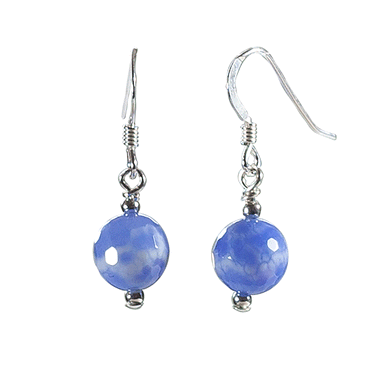 Blue Fire Agate, Sterling Silver Earrings - Gems from Paradise