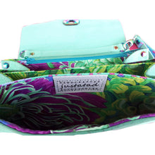 Chrysanthemum Clutch Wallet Wristlet interior, close up view of bill slot pocket, by just.a.tad accessories, sold by Gems from Paradise.