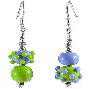 Funky Handcrafted Lampwork and Sterling Silver Earrings - Gems from Paradise