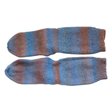 From Earth to Sky Socks in warm browns and cool blues - Socks by Sandy Designs, sold by Gems from Paradise