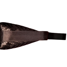 LBB with black basket-weave faux leather and seatbelt webbing, side view, by just.a.tad accessories, sold by Gems from Paradise.