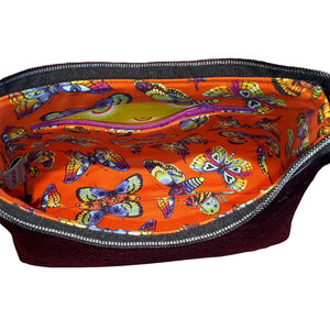 LBB interior view, orange butterfly print, by just.a.tad accessories, sold by Gems from Paradise.