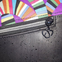 Curves Ahead crossbody bag, close up of heart zipper pull, by just.a.tad accessories, sold by Gems from Paradise.