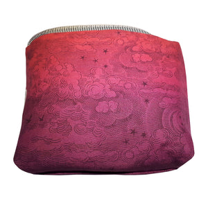 Zip Pouch, interior lining view in ombre pinks and magenta fabric, by just.a.tad accessories, sold by Gems from Paradise.