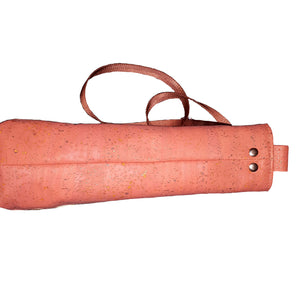 Leo crossbody bag, side view of exterior cork with bag strap by just.a.tad accessories, sold by Gems from Paradise.