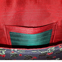 Clutch handbag, close up small slip pocket and 3 card slots, by just.a.tad accessories, sold by Gems from Paradise.