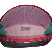 Dumpling-shaped Zip Pouch interior view featuring mini pinstripe, by just.a.tad accessories, sold by Gems from Paradise.