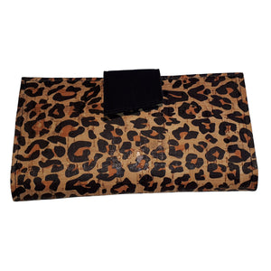 Leopard print wallet with black snap closure, by just.a.tad accessories.