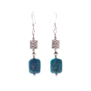 Chrysocolla and Sterling Silver Earrings - Gems from Paradise
