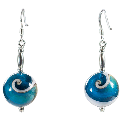 Irish Dublin Wave and Sterling Silver Earrings - Gems from Paradise