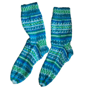 Ocean Wave Socks in aquas, blues and greens - Socks by Sandy Designs, sold by Gems from Paradise