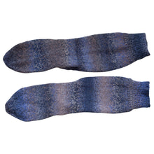 A wonderful mesh of blues and browns knit together to make these Blueberry Hill socks, handmade by Socks by Sandy and sold by Gems from Paradise