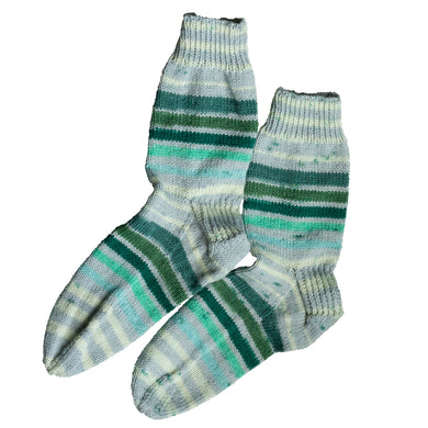 Green Agate Socks in varying grey and green hues - Socks by Sandy Designs, sold by Gems from Paradise