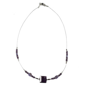 Garnet Swarovski Crystal and Sterling Silver Floating Necklace - Gems from Paradise