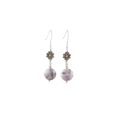 Marcasite, Crazy Lace Agate and Sterling Silver Earrings - Gems from Paradise