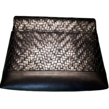 LBB Crossbody bag, back of bag in black basketweave faux leather, by just.a.tad accessories, sold by Gems from Paradise.