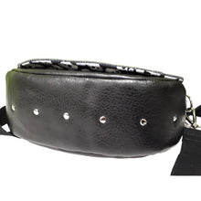 Rockstar Crossbody Bag base of bag with rivets to emphasize the rock and roll theme, by just.a.tad accessories, sold by Gems from Paradise.