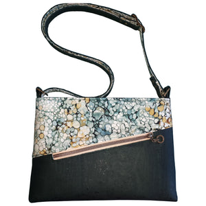 Bubble-licious crossbody bag, front view with angled pocket by just.a.tad accessories, sold by Gems from Paradise.